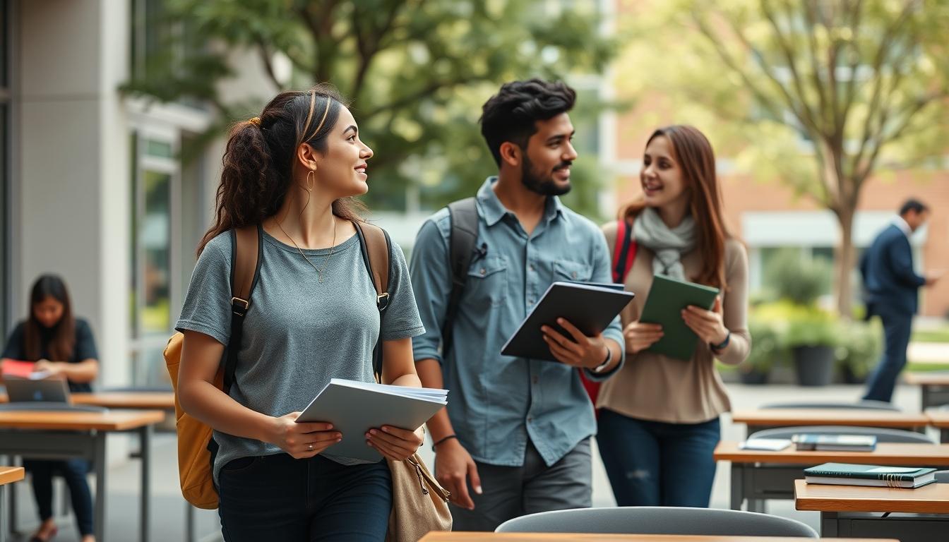 Student preparing for exams with study materials