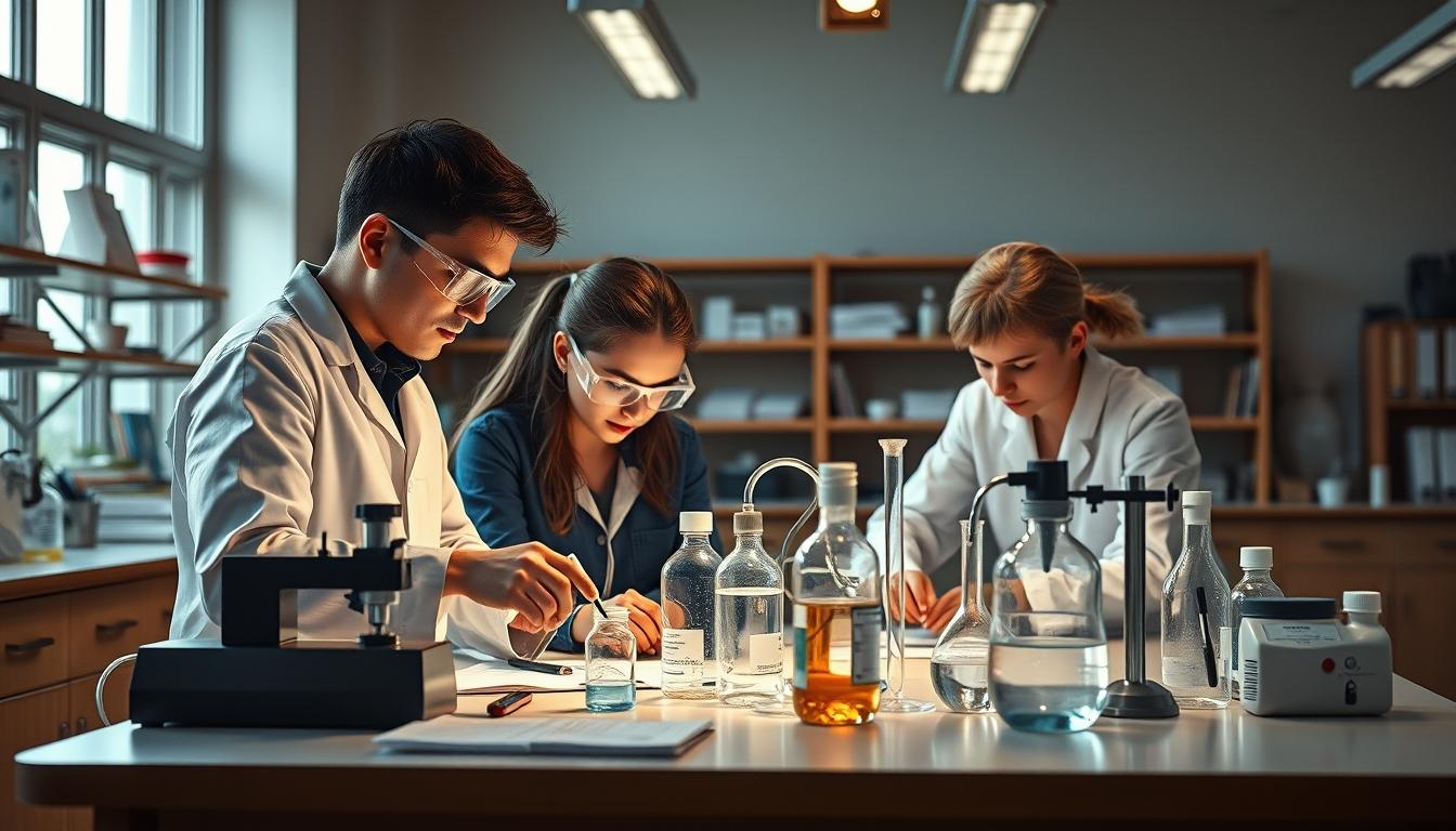Student using a study guide to organize academic notes